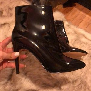 Express zara style new boots vinyl black